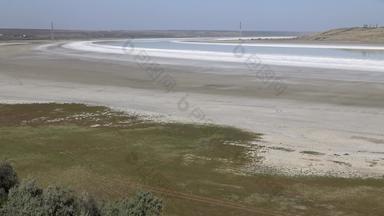 盐上库亚尔尼克河口干泥破解<strong>淤泥</strong>盐宽容植物海岸库亚尔尼克河口乌克兰